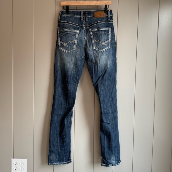 BKE Jake Straight Jeans Mens Blue Denim Jean Stretch 31x34 - Picture 3 of 10
